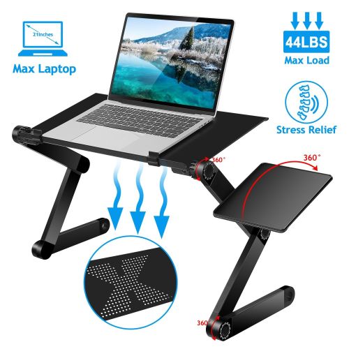 Foldable Laptop Table Bed Notebook Desk with Mouse Board Aluminum Alloy Breakfast Snacking Tray for Home Office Travel Use Foldable Laptop Table Bed Notebook Desk with Mouse Board Aluminum Alloy Breakfast Snacking Tray for Home Office Travel Use