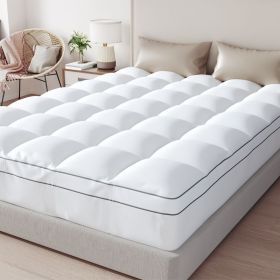 White Memory Cotton bedding Pad 2 (Color: White,King, size: WH,King)